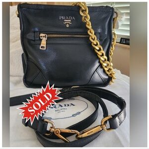 ⭐️ SOLD! Do Not Buy It!! AUTHENTIC PRADA DAINO REAL VITELLO DEERSKIN LEATHER ❤️